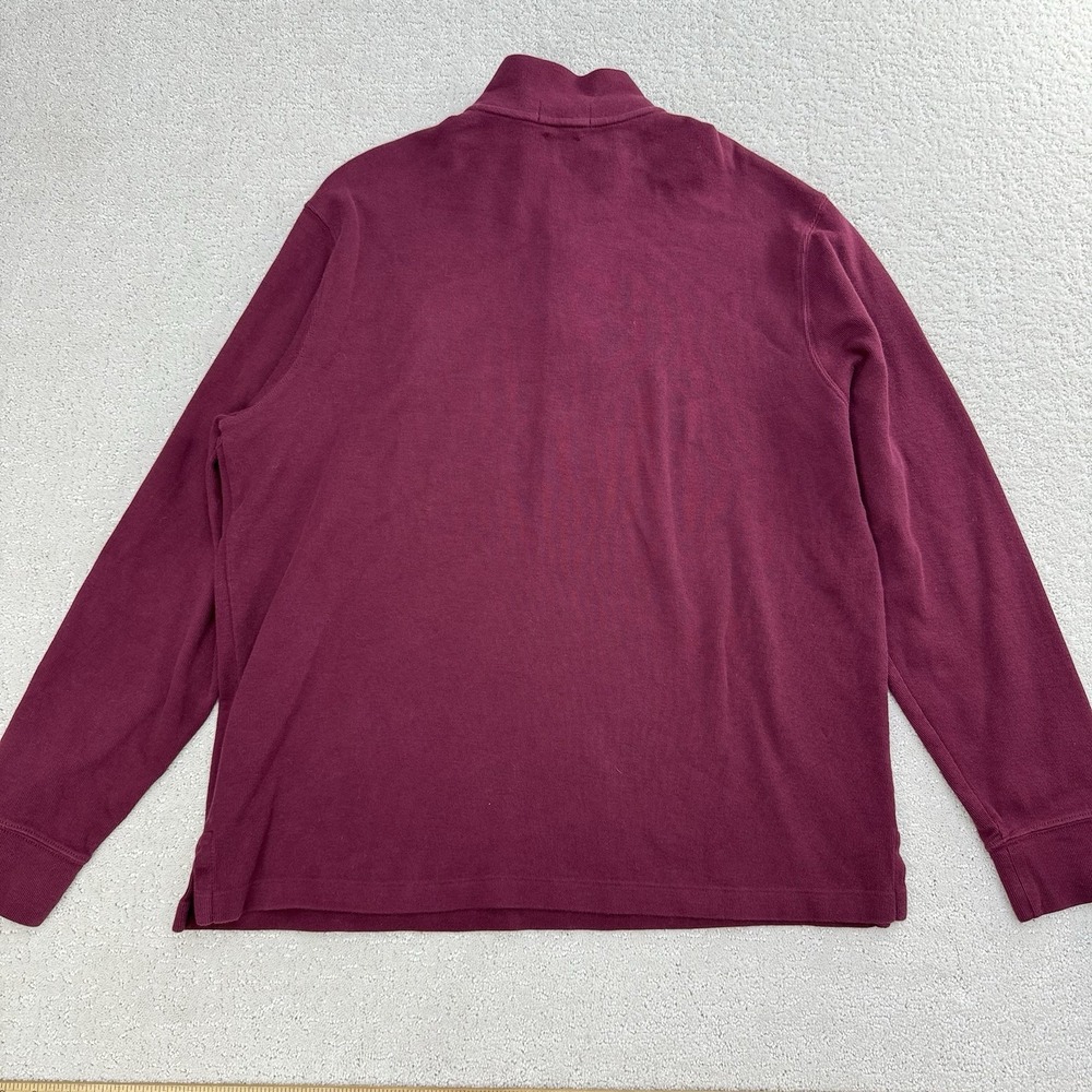 Polo Ralph Lauren Estate Rib Pullover Mens L Burgundy 1/4-Zip Cotton Preppy - Picture 3 of 8